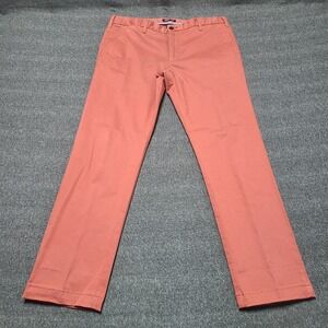 Lands End Mens Slim Fit Chino Pants Coral Size 35